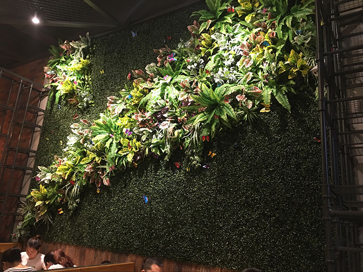 地下餐廳仿真植物裝飾墻