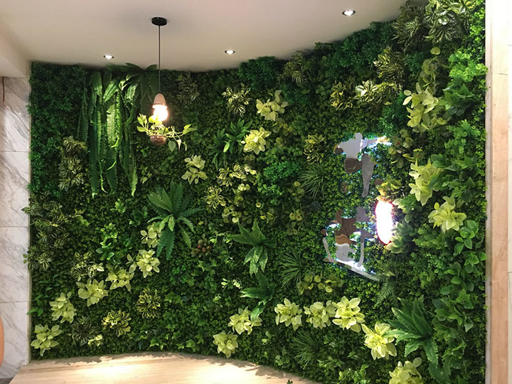 塑料花草植物裝飾墻
